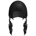 ꒰ ♡ ꒱ kawaii low curly pigtails in black