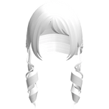 ꒰ ♡ ꒱ kawaii low curly pigtails in white