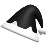 kawaii neko christmas santa hat in black & white