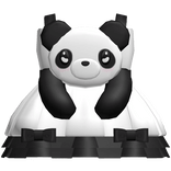 ♡ : kawaii panda bear frilly bow dress