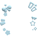 Kawaii pastel blue confetti decora face filter