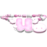 ♡ kawaii pink angel themed U initial