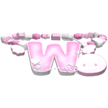 ♡ kawaii pink angel themed W initial