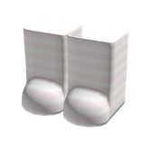 ꒰♡꒱ kawaii pink striped socks with paws