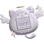 ʚ kawaii purple kitty angel gatchi keychain 