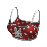 🌺Kawaii Red Bunny Print Cami Crop Top [SUSIE]
