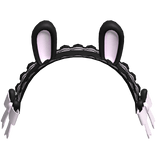 Kawaii Ruffled Bunny Headband in Black