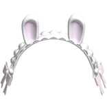 Kawaii Ruffled Bunny Headband in White