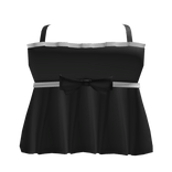 Kawaii ruffled dress with straps in black