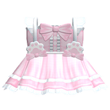 Kawaii Ruffled Kitty Paw Dress in Pink