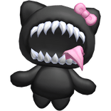 Kawaii Scary Monster Waist Plushie in Black