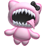 Kawaii Scary Monster Waist Plushie in Pink