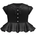 kawaii school button up dress in black