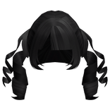 kawaii swirly anime pigtails in black