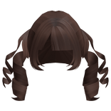 kawaii swirly anime pigtails in brown