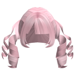 kawaii swirly anime pigtails in pink