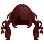 kawaii swirly anime pigtails in red