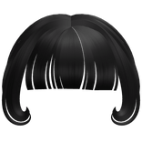 kawaii swirly bangs in black