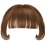 kawaii swirly bangs in caramel