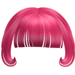 kawaii swirly bangs in hot pink