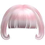kawaii swirly bangs in light pink