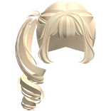 ꒰ kawaii swirly curly dolly side pony blonde ♡