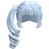 ꒰ kawaii swirly curly dolly side pony blue ♡