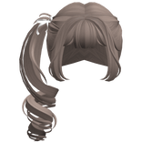 ꒰ kawaii swirly curly dolly side pony milktea ♡