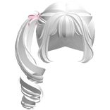 ꒰ kawaii swirly curly dolly side pony white ♡