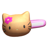 Kawaii Tan Kitty Hair Clip Soft Plush Tropical Gal