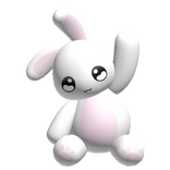 ♡ : kawaii white bunny plushie holding hand