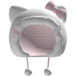 Kawaii White Fluffy Kitty Hood