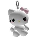 Kawaii White Fluffy Kitty Keychain