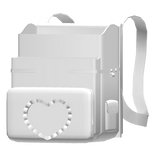 Kawaii White Ruffled Heart Backpack