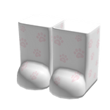 ꒰♡꒱ kawaii white socks with pink paws