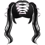 Kawaii Wrapped Black Ribbon Hair