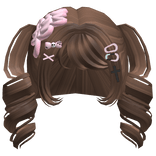 kawaii zombie swirls w halloween clips (brown)