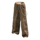 Khaki Baggy Denim Grunge Zip Off Cargo Pants