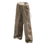 Khaki Baggy Denim Grunge Zip Off Cargo Pants