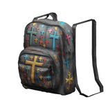 Kidcore grunge y2k cross backpack grey