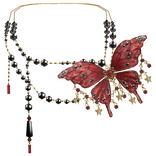 Kim's Gothic Pearl Butterfly Necklace