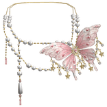 Kim's Pink Pearl Butterfly Necklace