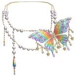 Kim's Rainbow Pearl Butterfly Necklace
