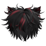 Messy Emo Punk Kitty Boy Hair in Red Raccoon