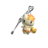 Kitty Beach Gyaru Keychain w Hibiscus in Blue