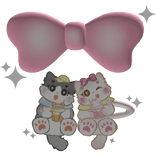 kitty hairclip w bow