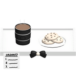 ♡ kitty maid cookies and hot chocolate tray black