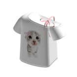 🍀Kitty Off Shoulder Tee w Ribbon