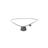 Kitty Silver and Pink Heart Charm Necklace