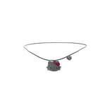 Kitty Silver and Red Heart Charm Necklace